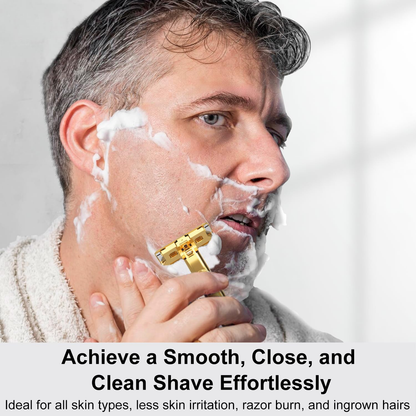 Stainless Steel Razor, 2-layer Single Edge Razor 3.0, Golden