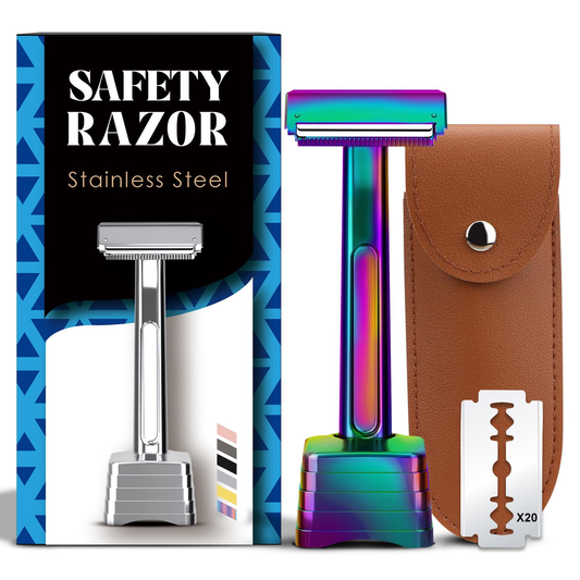 Stainless Steel Razor, 2-layer Single Edge Razor 3.0, Rainbow