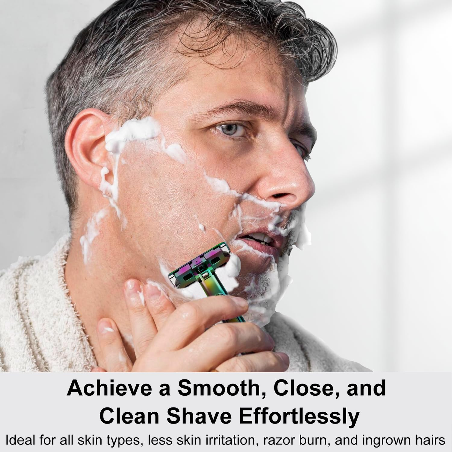 Stainless Steel Razor, 2-layer Single Edge Razor 3.0, Rainbow