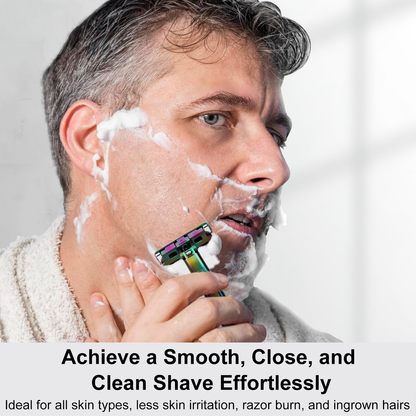 Stainless Steel Razor, 2-layer Single Edge Razor 3.0, Rainbow