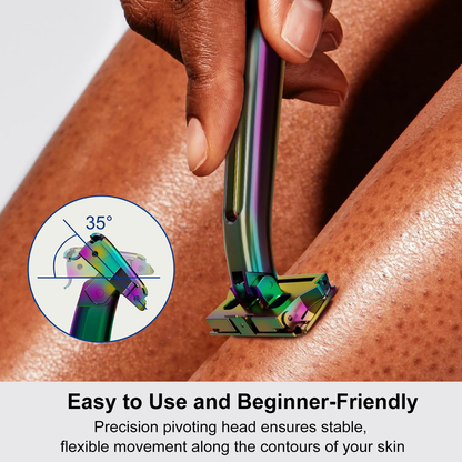 Stainless Steel Razor, 2-layer Single Edge Razor 3.0, Rainbow