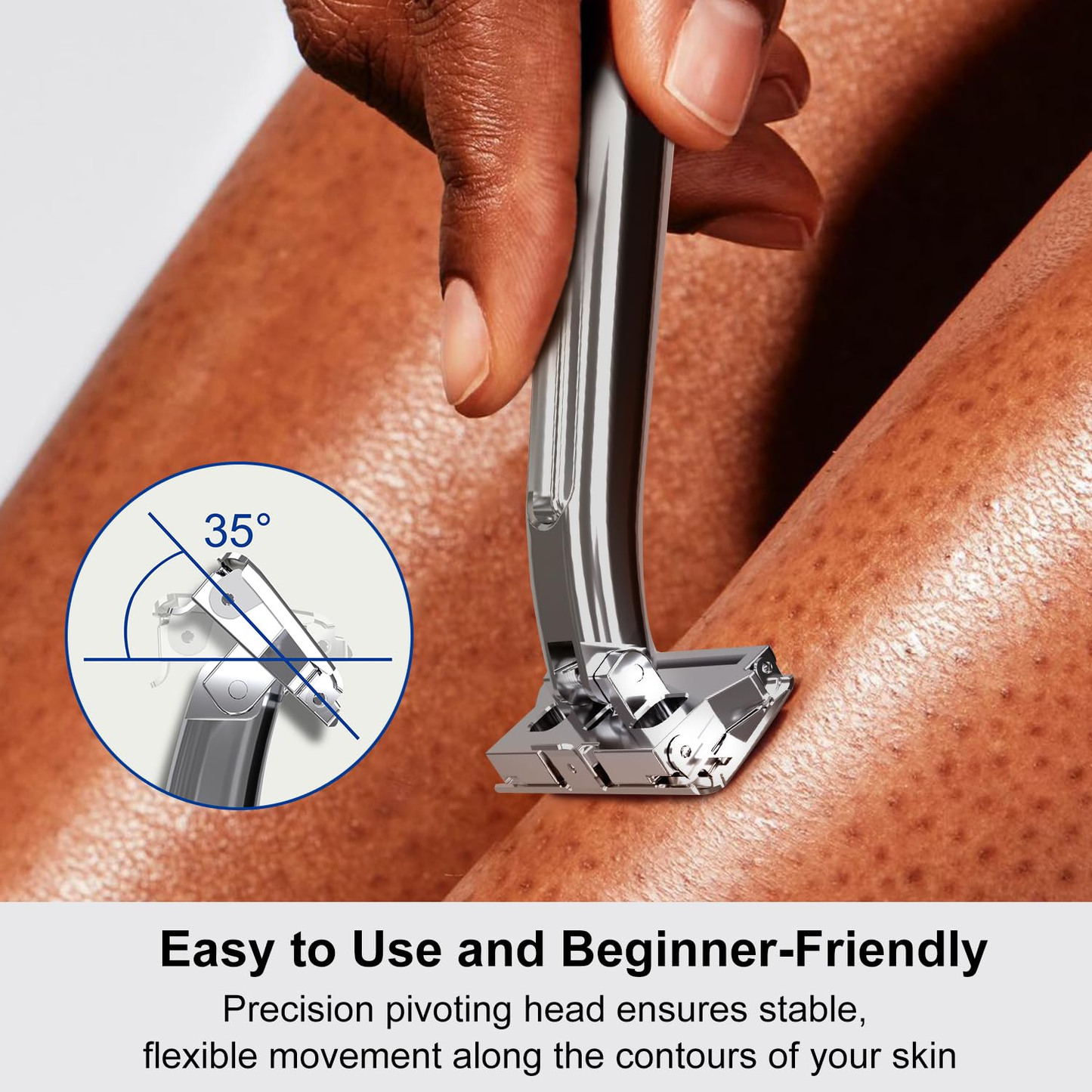 Stainless Steel Razor, 2-layer Single Edge Razor 3.0, Silver