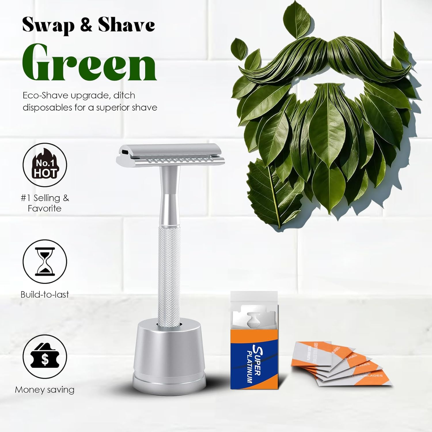 Single Blade Razors for Men, Shaving Kit