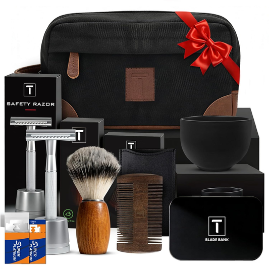 Shaving Kit Gifts for Men, Single Blade Safety Razor Kit