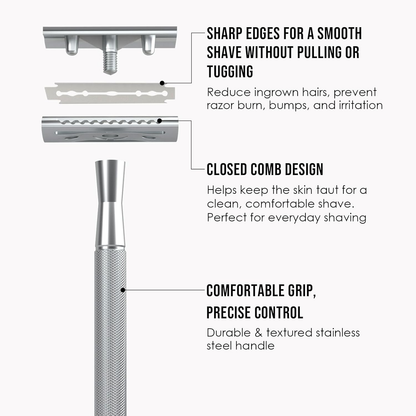 Shaving Kit Gifts for Men, Single Blade Safety Razor Kit
