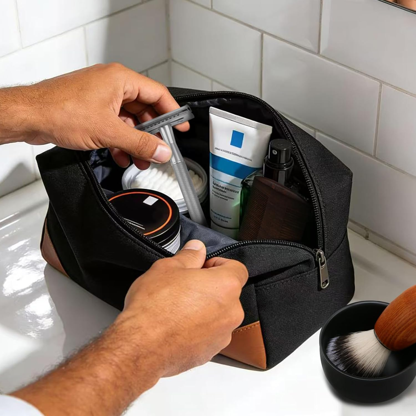 Shaving Kit Gifts for Men, Single Blade Safety Razor Kit