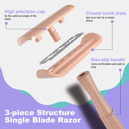 Beige Single Blade Double Edge Safety Razor