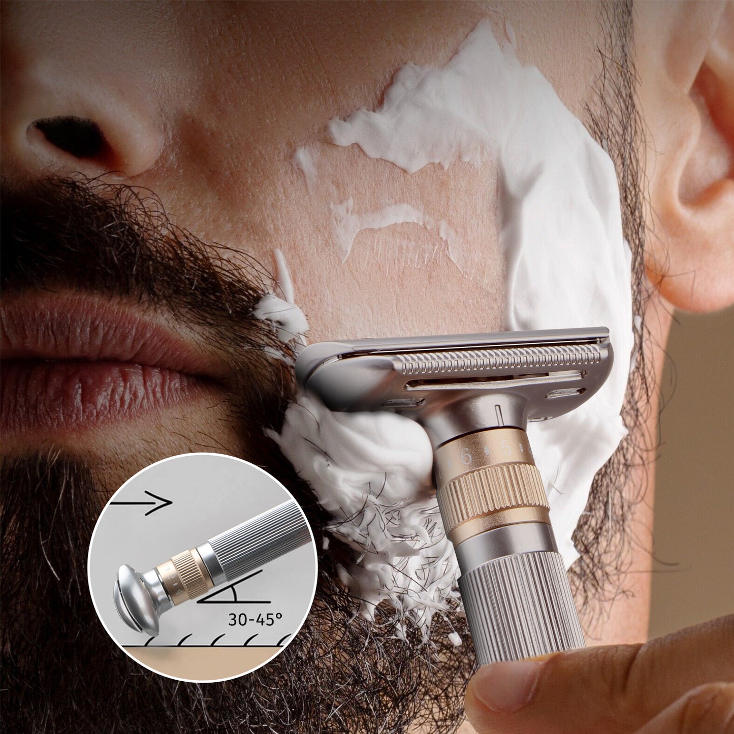 Matte Silver - Adjustable Single Blade Double Edge Safety Razor