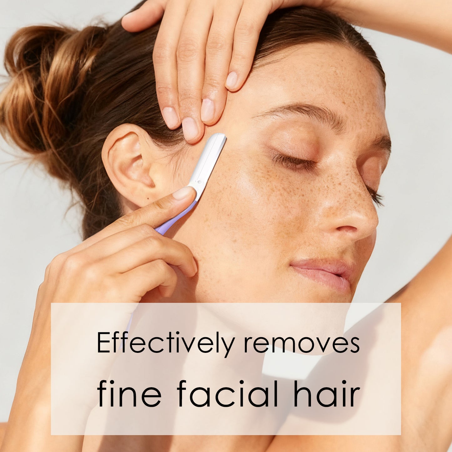 Dermaplane Razor, Metal with Silicone, 1 Handle and 10 Blades, Purple