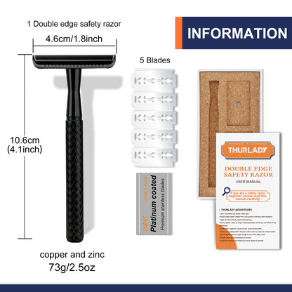 Matte Black Single Blade Double Edge Safety Razor