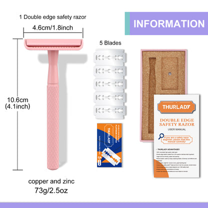 Cherry Pink Single Blade Double Edge Safety Razor