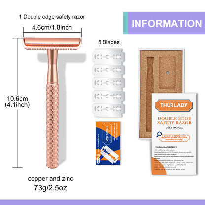 Rose Gold Single Blade Double Edge Safety Razor