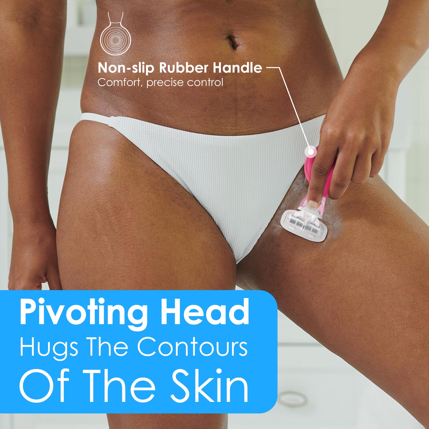 Travel Razors for Women, 1 Mini Razor Handle with 3 Cartridges and 1 Case (Cherry Pink)