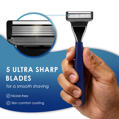 5-Blade Razor Refills, Only fits Basic Razor Handle, 8 Count