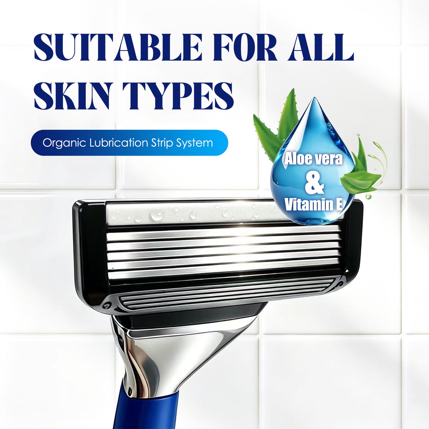 5-Blade Razor Refills, Only fits Basic Razor Handle, 8 Count