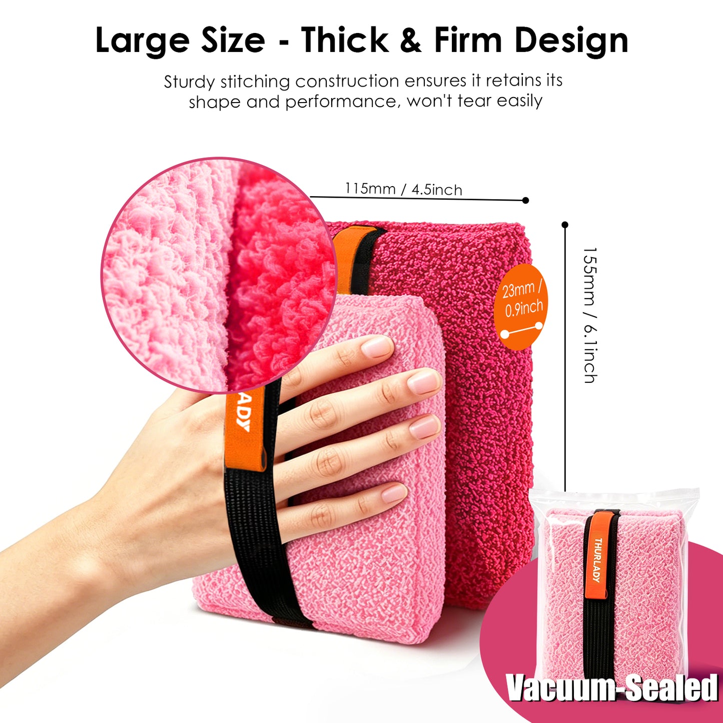 Exfoliating Body Scrubber, Rough Body Scrubber Exfoliator, 2 Pack, Pink