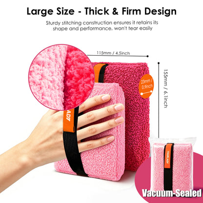 Exfoliating Body Scrubber, Rough Body Scrubber Exfoliator, 2 Pack, Pink