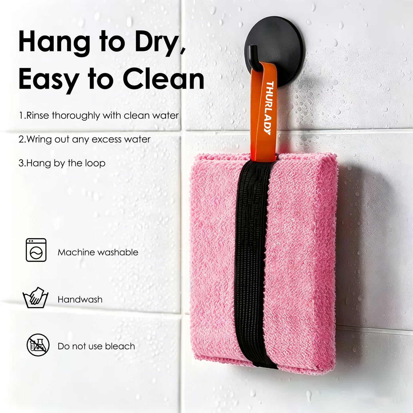 Exfoliating Body Scrubber, Rough Body Scrubber Exfoliator, 2 Pack, Pink