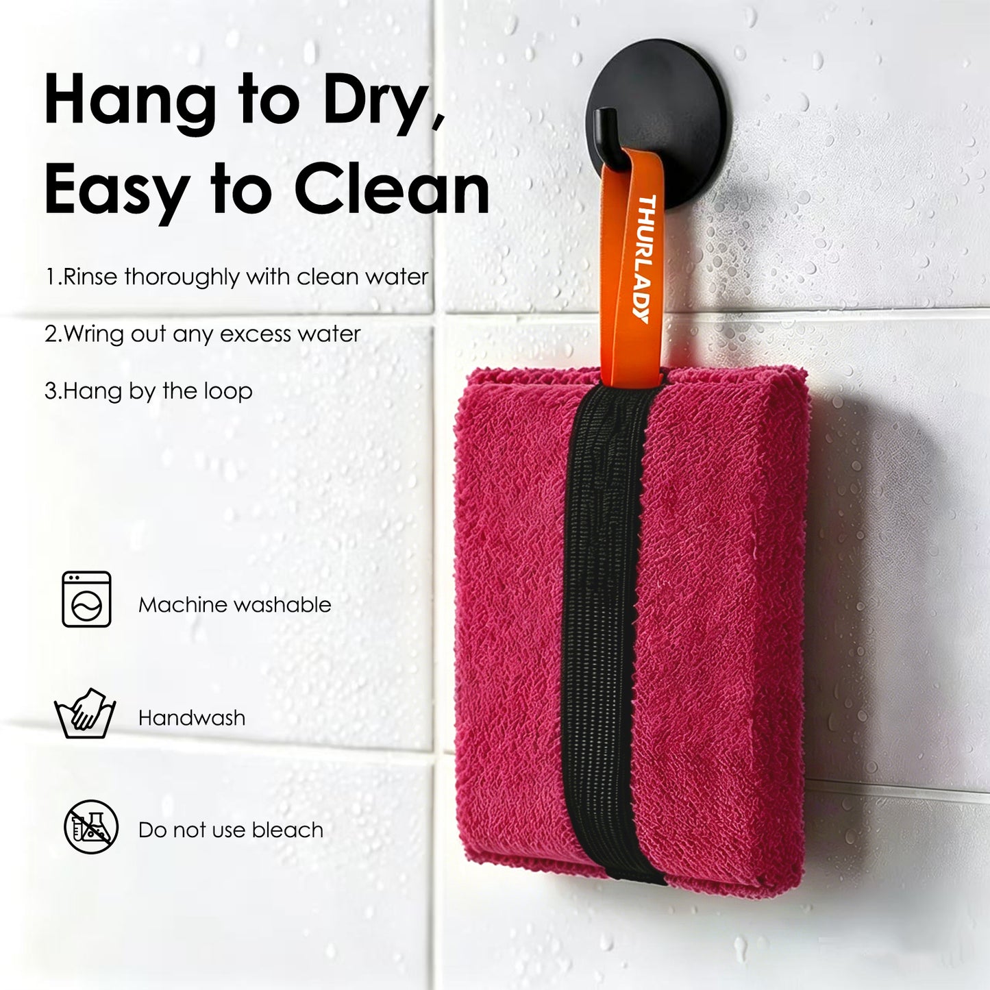 Exfoliating Body Scrubber, Rough Body Scrubber Exfoliator, 2 Pack, Rose