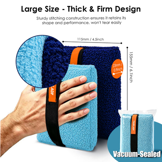 Exfoliating Body Scrubber, Rough Body Scrubber Exfoliator, 2 Pack, Blue