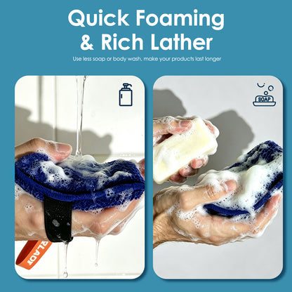 Exfoliating Body Scrubber, Rough Body Scrubber Exfoliator, 2 Pack, Blue & Navy