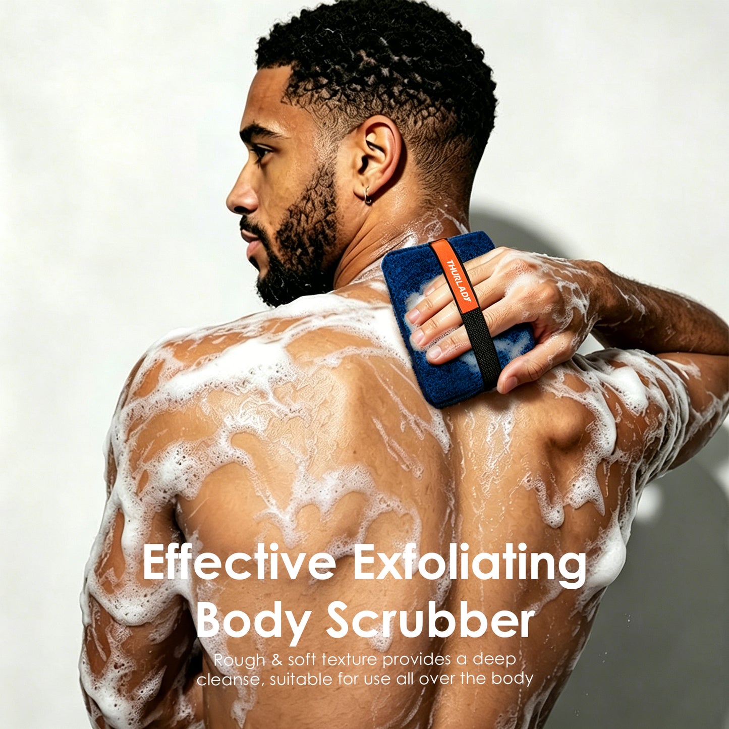 Exfoliating Body Scrubber, Rough Body Scrubber Exfoliator, 2 Pack, Blue & Navy