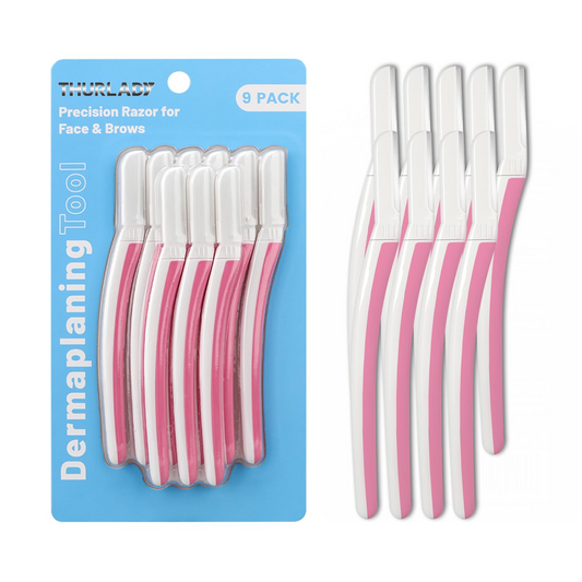 Dermaplane Razor for Women Face (9 Count, Pink)