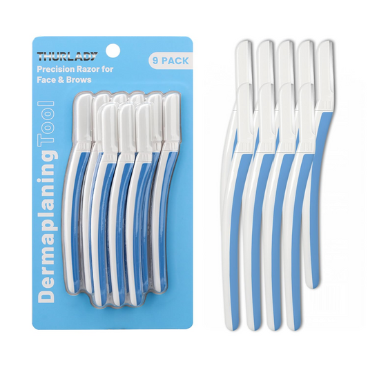 Dermaplane Razor for Women Face (9 Count, Blue)