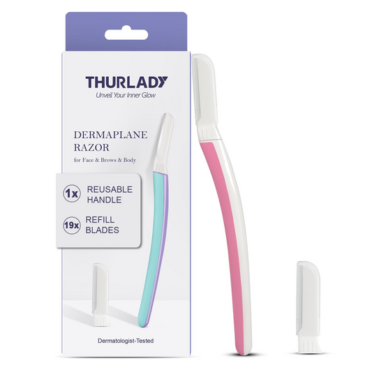 Dermaplane Razor for Women Face (Pink, 1 Razor & 18 Blade Refills)