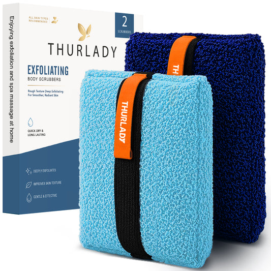 Exfoliating Body Scrubber, Rough Body Scrubber Exfoliator, 2 Pack, Blue & Navy
