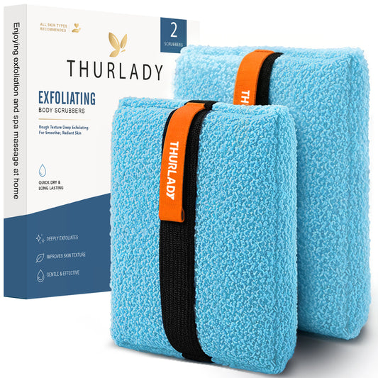 Exfoliating Body Scrubber, Rough Body Scrubber Exfoliator, 2 Pack, Blue