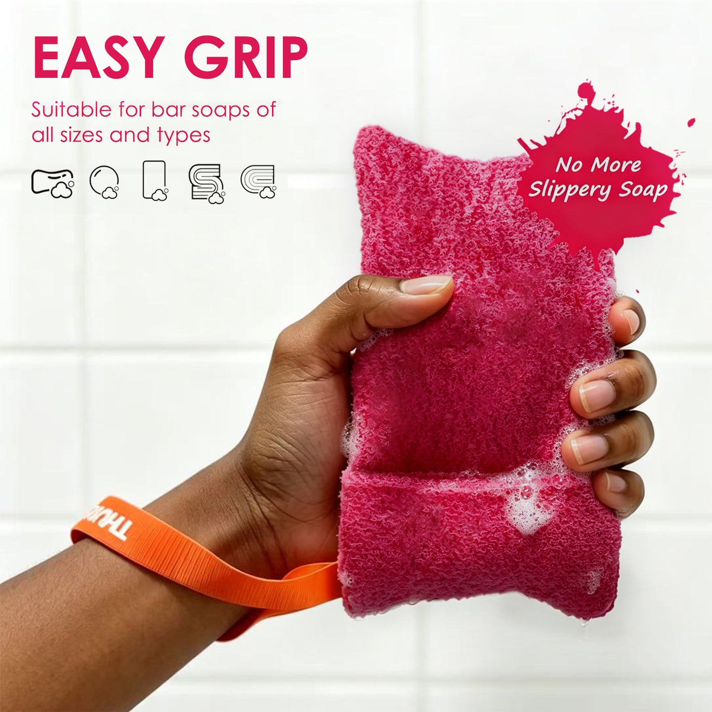 Exfoliating Soap Saver Bags for Deep Cleansing, 2 Pack, Rose