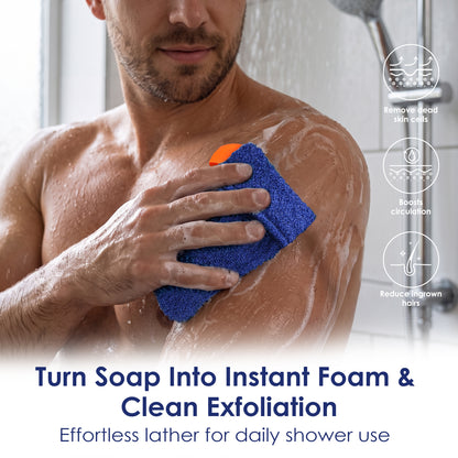 Exfoliating Soap Saver Bags for Deep Cleansing, 2 Pack, Navy