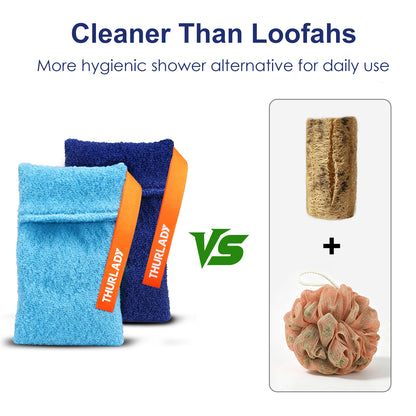 Exfoliating Soap Saver Bags for Deep Cleansing, 2 Pack, Navy