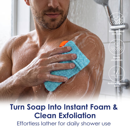 Exfoliating Soap Saver Bags for Deep Cleansing, 2 Pack, Blue