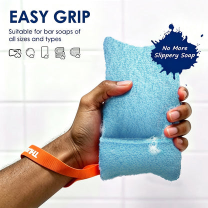 Exfoliating Soap Saver Bags for Deep Cleansing, 2 Pack, Blue
