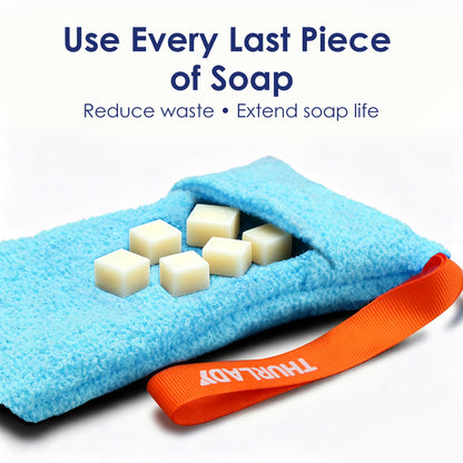 Exfoliating Soap Saver Bags for Deep Cleansing, 2 Pack, Blue