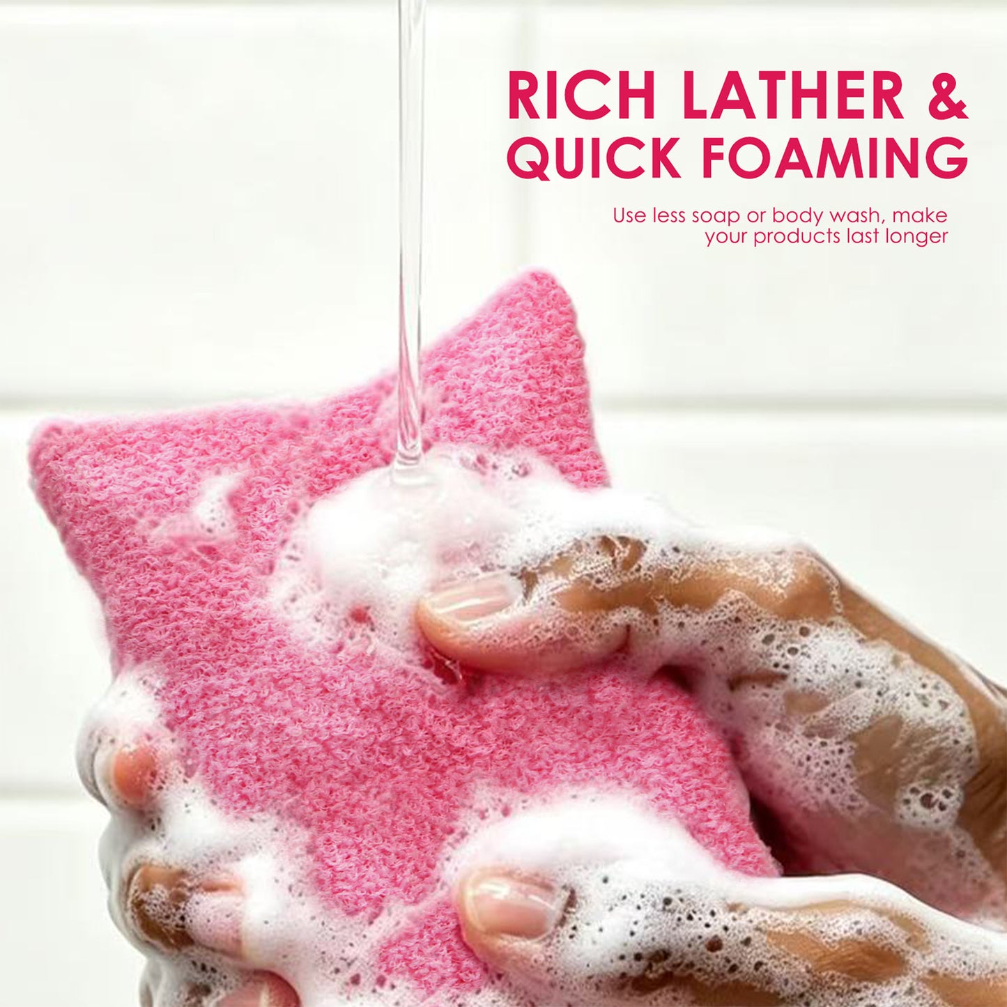Exfoliating Soap Saver Bags for Deep Cleansing, 2 Pack, Pink