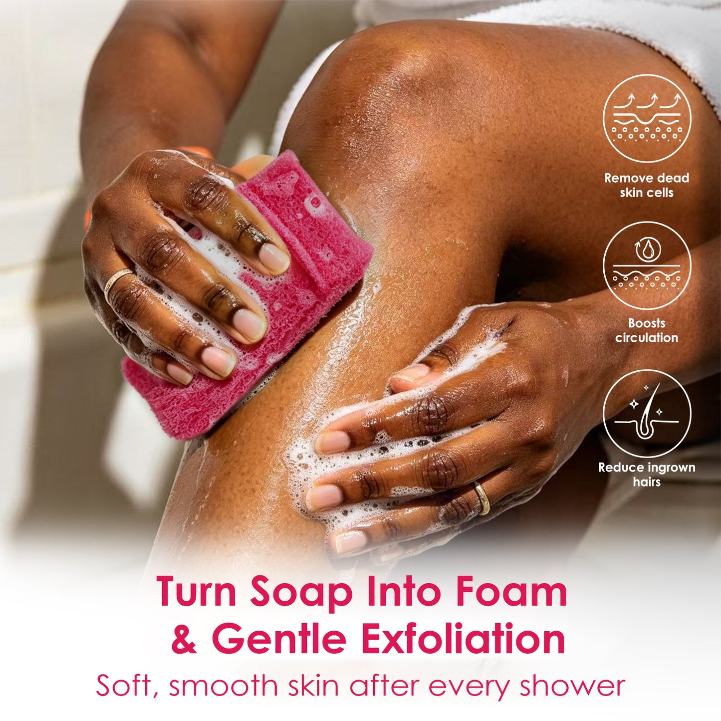Exfoliating Soap Saver Bags for Deep Cleansing, 2 Pack, Rose